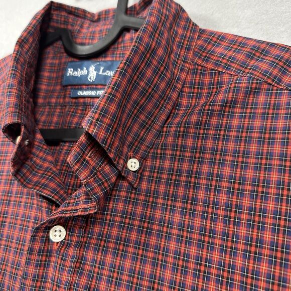 Polo Ralph Lauren Men's Long Sleeve Button-Up Medium Classic Fit Red Blue Yellow - Picture 5 of 9